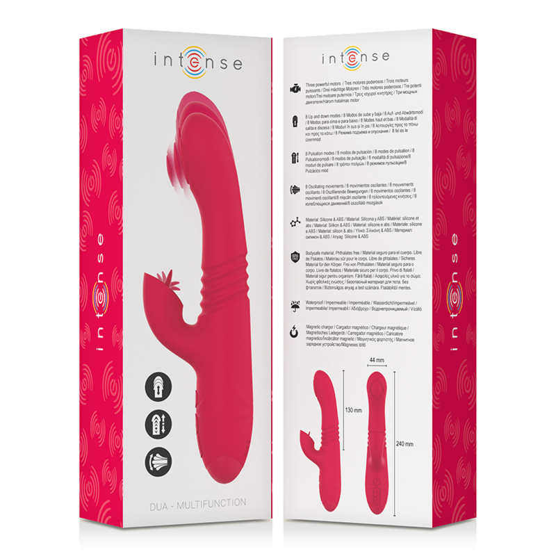 INTENSE - VIBRATEUR MULTIFONCTION RECHARGEABLE UP &amp; DOWN DUA AVEC LANGUE ROUGE