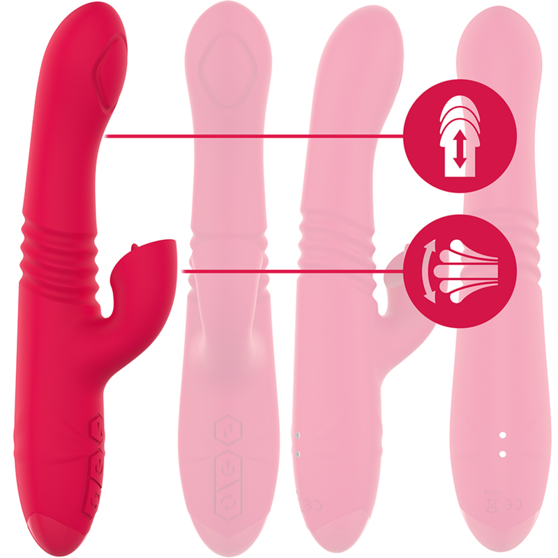 INTENSE - VIBRATEUR MULTIFONCTION RECHARGEABLE UP &amp; DOWN DUA AVEC LANGUE ROUGE