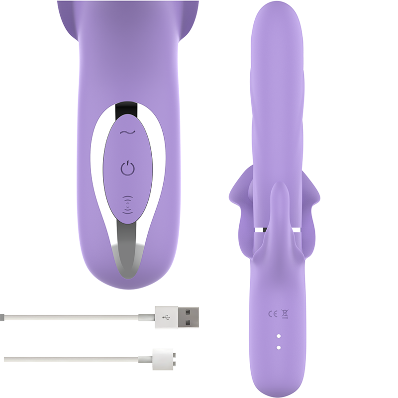 INTENSE - VIBRATEUR MULTIFONCTION RECHARGEABLE BILLIE ASPIRATION ET BOUTON VIOLET