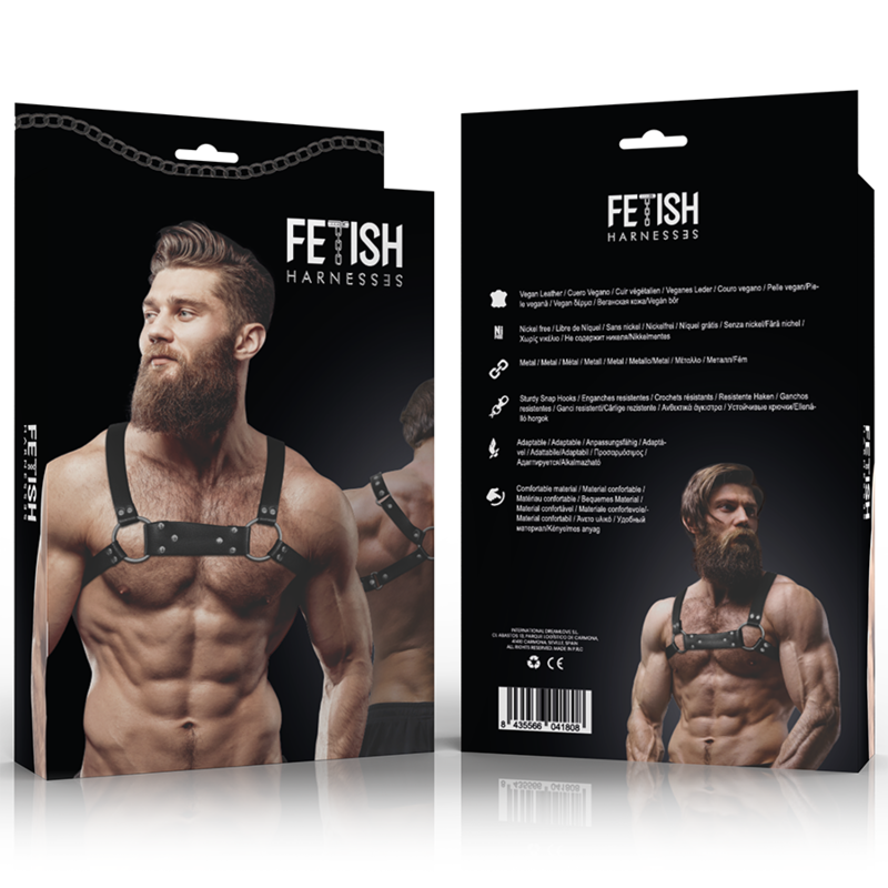 FETISH SUBMISSIVE ATTITUDE - ECO-LEATHER BULLDOG HARNESS FOR MEN SIZE M/L