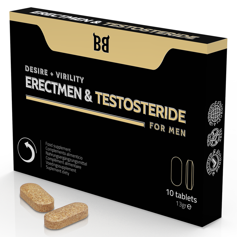 BLACK BULL - ERECTMEN POWER AND TESTOSTERIDE AND TESTOSTERONE FOR MEN 10 CAPSULES