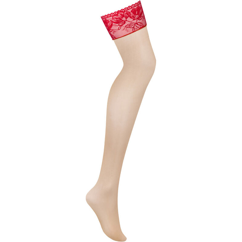 OBSESSIVE - RED LACE TIGHTS LACELOVE XS/S