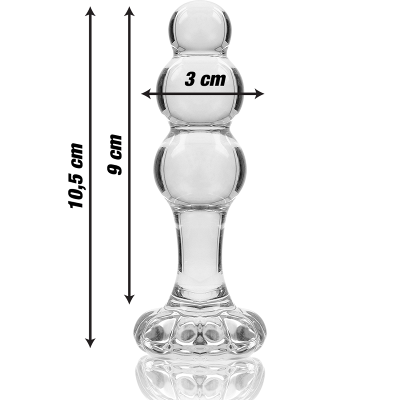 SÉRIE NEBULA PAR IBIZA - MODÈLE 1 BOUCHON EN VERRE BOROSILICATE TRANSPARENT 10,5 CM -OU- 3 CM