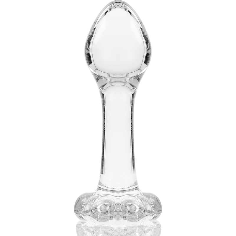 NEBULA SERIES BY IBIZA - MODEL 2 TRANSPARENT BOROSILICATE GLASS ANAL PLUG 11 CM -OR- 3.5 CM