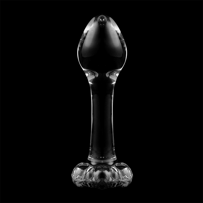 NEBULA SERIES BY IBIZA - MODEL 2 TRANSPARENT BOROSILICATE GLASS ANAL PLUG 11 CM -OR- 3.5 CM