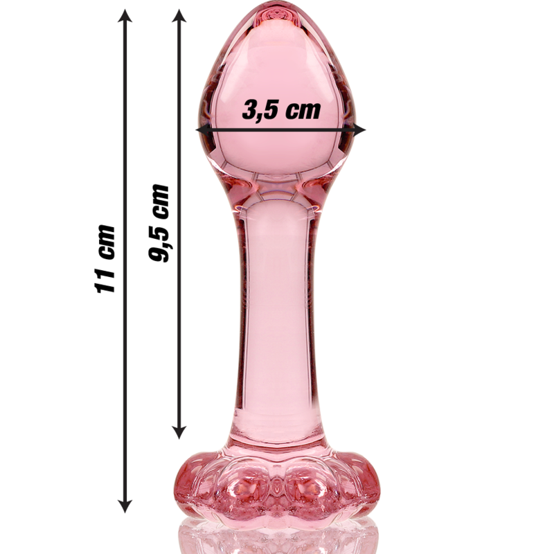 NEBULA SERIES BY IBIZA - MODEL 2 TRANSPARENT BOROSILICATE GLASS ANAL PLUG 11 CM -OR- 3.5 CM