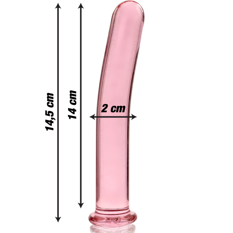 NEBULA SERIES BY IBIZA - MODELLO 8 DILDO IN VETRO BOROSILICATO TRASPARENTE 14.5 CM -O- 2 CM