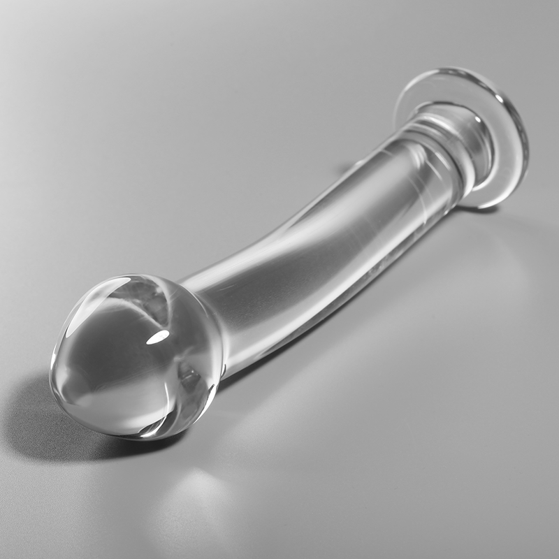 NEBULA SERIES BY IBIZA - MODELLO 11 DILDO IN VETRO BOROSILICATO TRASPARENTE 16 CM -O- 3 CM