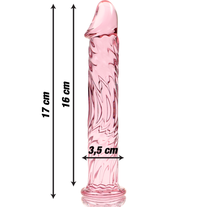 NEBULA SERIES BY IBIZA - MODELLO 12 DILDO IN VETRO BOROSILICATO TRASPARENTE 17 CM -O- 3.5 CM