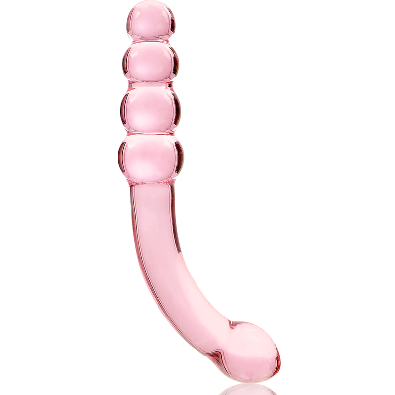 NEBULA SERIES BY IBIZA - MODEL 14 TRANSPARENT BOROSILICATE GLASS DILDO 18.5 CM -OR- 3 CM