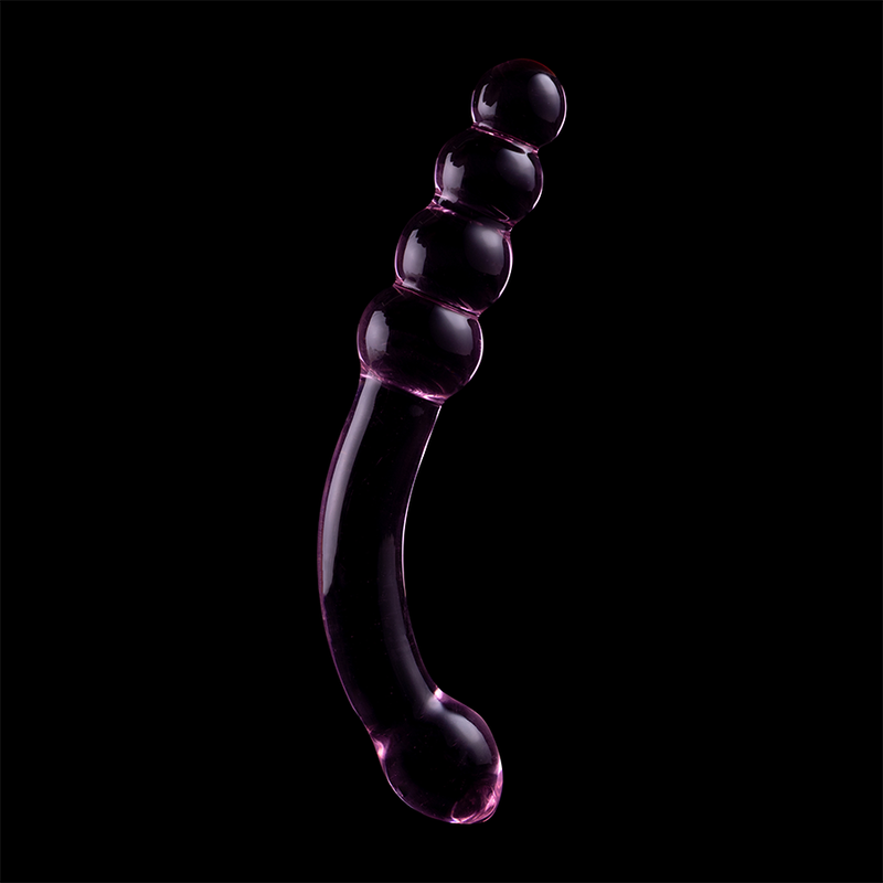 NEBULA SERIES BY IBIZA - MODEL 14 TRANSPARENT BOROSILICATE GLASS DILDO 18.5 CM -OR- 3 CM