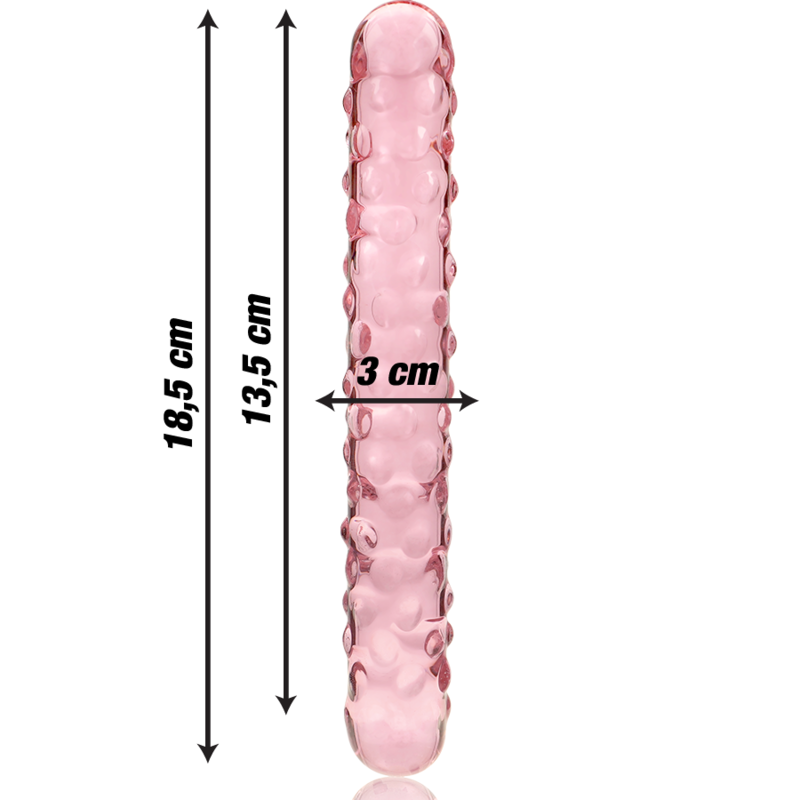 SÉRIE NEBULA PAR IBIZA - MODÈLE 15 GODE EN VERRE BOROSILICATE TRANSPARENT 18,5 CM -O- 3 CM