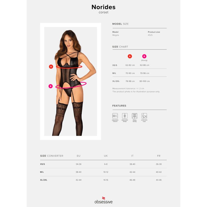 OBSESSIVE - NORIDES CORSET AND THONG XS/S