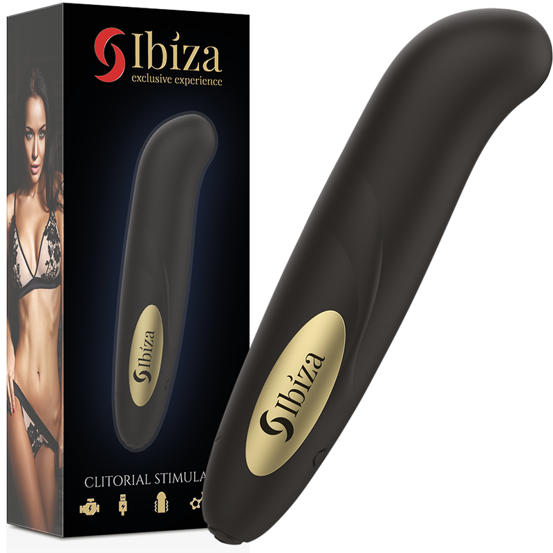 IBIZA - STIMULATEUR CLITORIS CHARGEUR USB 10 MODES DE VIBRATION DORÉ 13 X 2.9