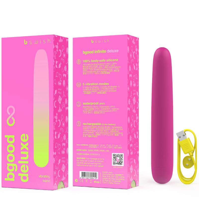 B SWISH - VIBRATEUR RECHARGEABLE BGOOD INFINITE DELUXE EN SILICONE ROSE