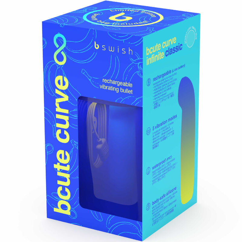 B SWISH - VIBRATEUR RECHARGEABLE EN SILICONE BLEU BCUTE INFINITE CURVES CLASSIC EDITION LIMITÉE