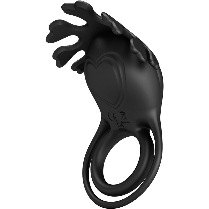 PRETTY LOVE - ANELLO VIBRATORE RUBEN 7 VIBRAZIONI IN SILICONE NERO