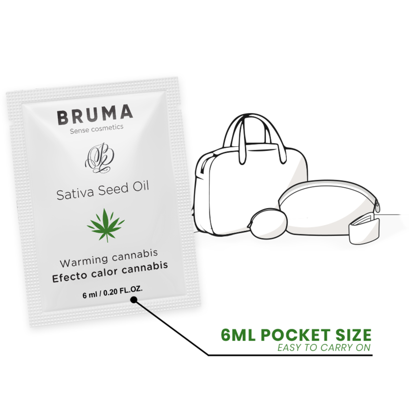 BRUMA - SLIDING GEL WITH SATIVA SEED OIL CANNABIS FLAVOUR WARMING 6 ML