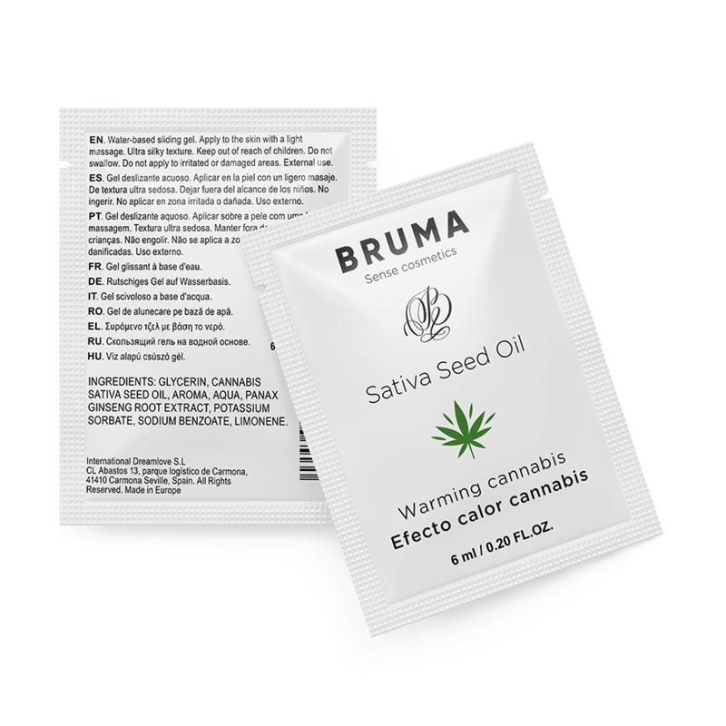 BRUMA - SLIDING GEL WITH SATIVA SEED OIL CANNABIS FLAVOUR WARMING 6 ML