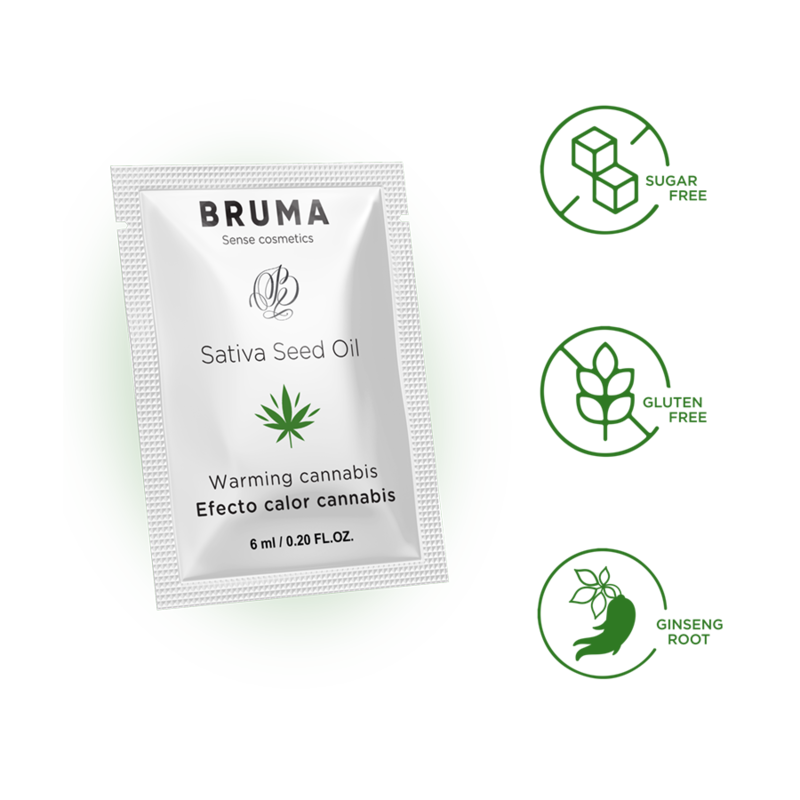 BRUMA - SLIDING GEL WITH SATIVA SEED OIL CANNABIS FLAVOUR WARMING 6 ML