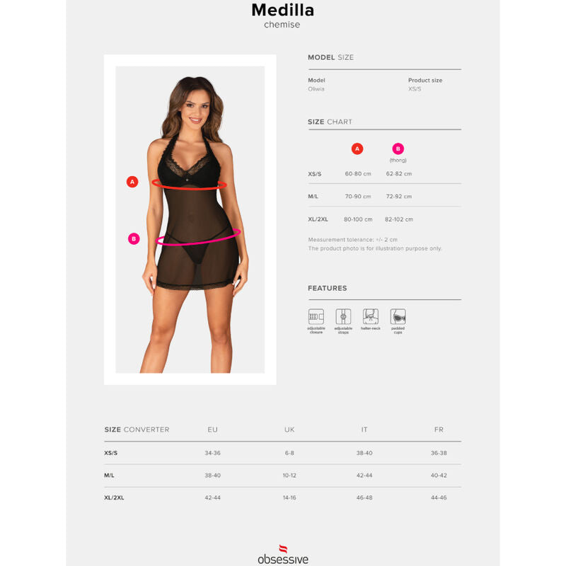 OBSESSIVE - MEDILLA CHEMISE AND TONGA XS/S