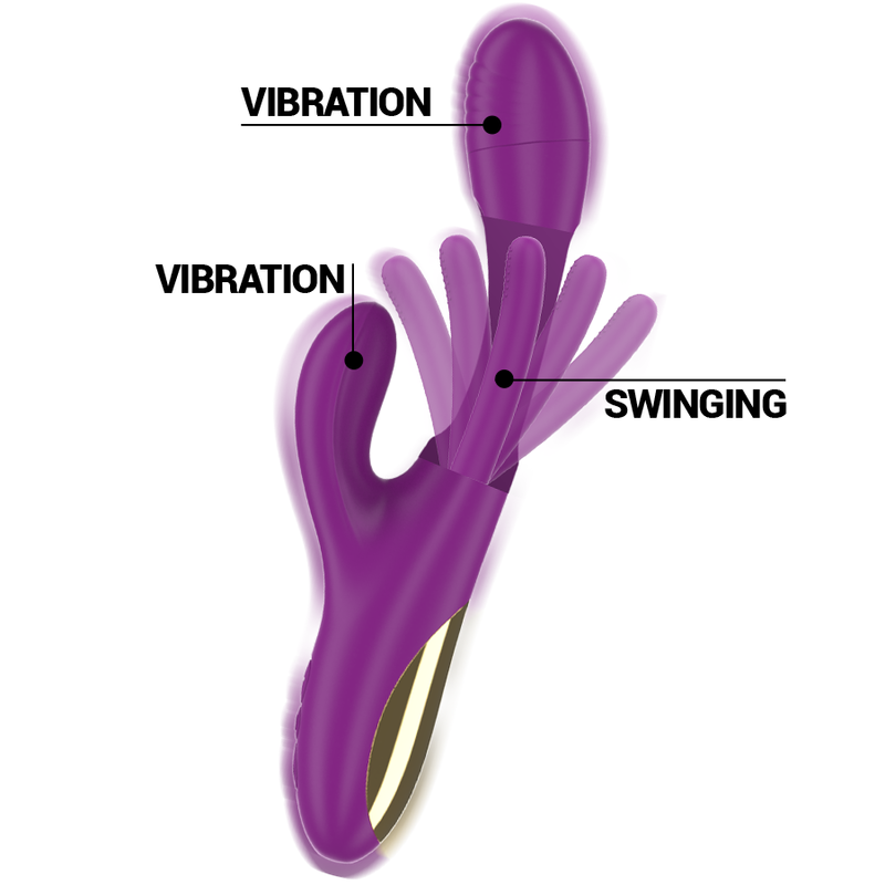 INTENSE - VIBRATEUR MULTIFONCTION RECHARGEABLE APOLO 7 VIBRATIONS AVEC LANGUE OSCILLANTE VIOLET