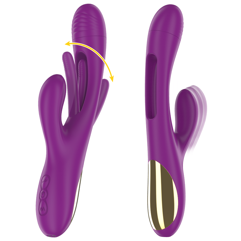 INTENSE - VIBRATEUR MULTIFONCTION RECHARGEABLE APOLO 7 VIBRATIONS AVEC LANGUE OSCILLANTE VIOLET