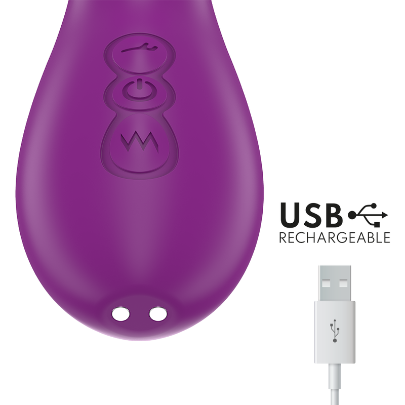 INTENSE - VIBRATEUR MULTIFONCTION RECHARGEABLE APOLO 7 VIBRATIONS AVEC LANGUE OSCILLANTE VIOLET