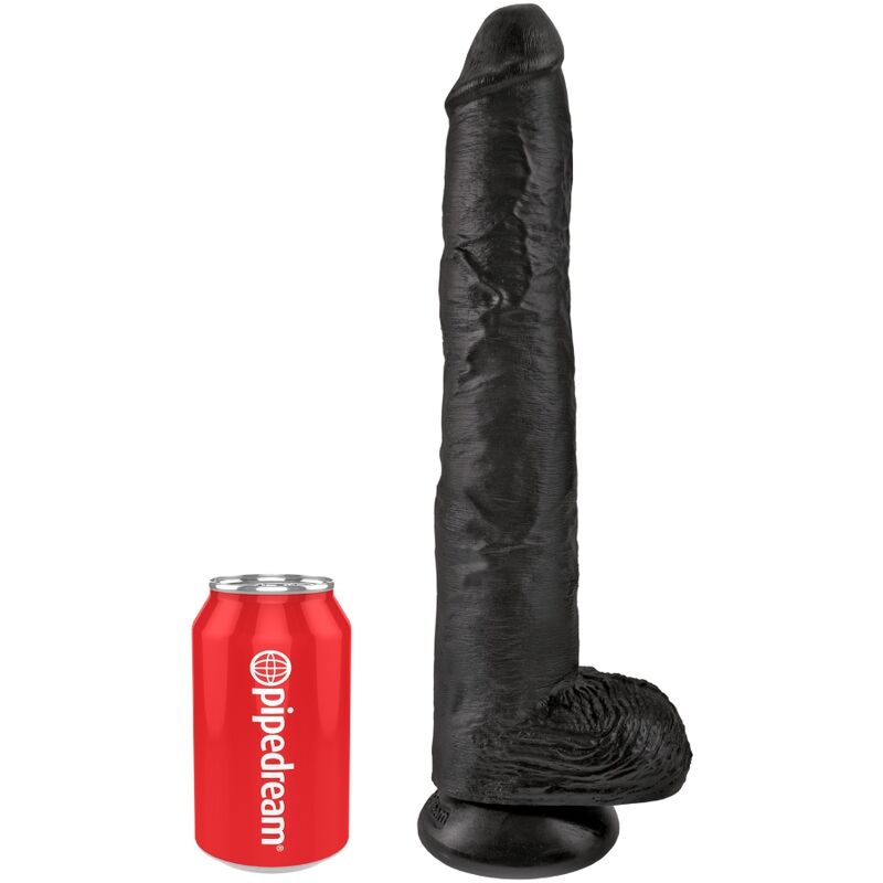 KING COCK - PÉNIS RÉALISTE AVEC BOULES 30,5 CM NOIR