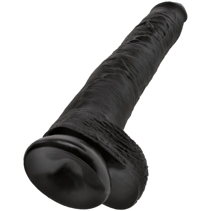 KING COCK - PÉNIS RÉALISTE AVEC BOULES 30,5 CM NOIR