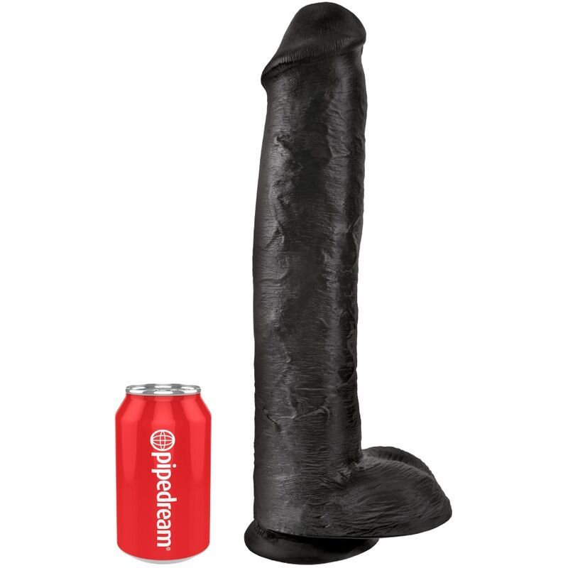 KING COCK - PÉNIS RÉALISTE AVEC BOULES 34,2 CM NOIR