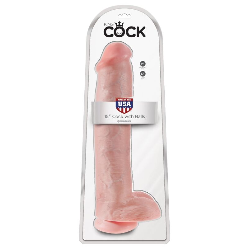 KING COCK - PÉNIS RÉALISTE AVEC BOULES 34,2 CM LÉGER