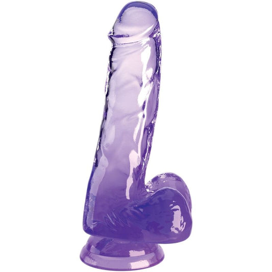 KING COCK - PÉNIS RÉALISTE CLAIR AVEC BOULES 13,5 CM VIOLET