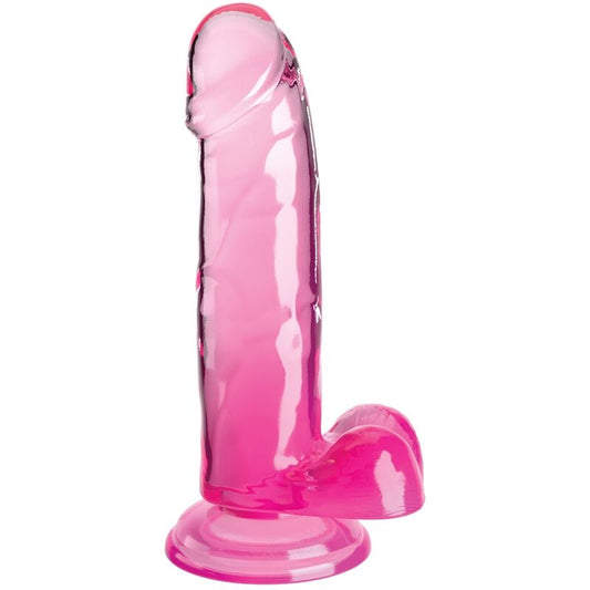 KING COCK - PÉNIS RÉALISTE CLAIR AVEC BOULES 15,2 CM ROSE