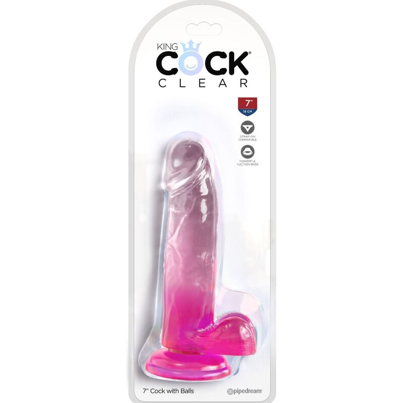 KING COCK - PÉNIS RÉALISTE CLAIR AVEC BOULES 15,2 CM ROSE