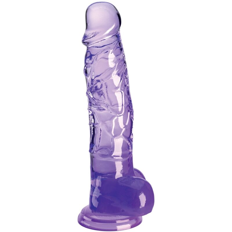 KING COCK - PÉNIS RÉALISTE CLAIR AVEC BOULES 16,5 CM VIOLET