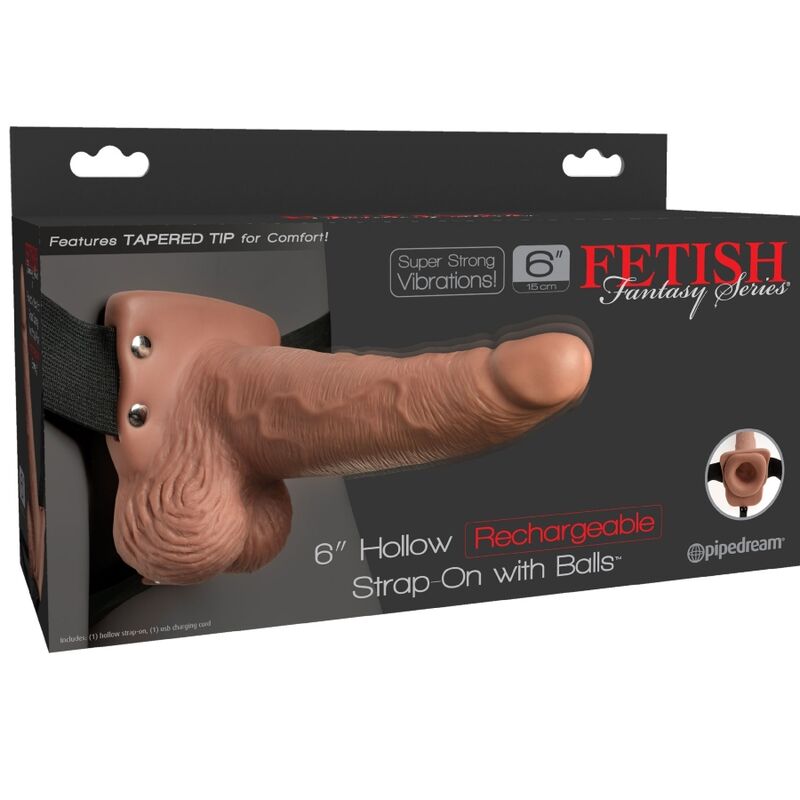 FETISH FANTASY SERIES - ADJUSTABLE HARNESS REALISTIC PENIS WITH RECHARGEABLE TESTICLES AND 15 CM VIBRATOR