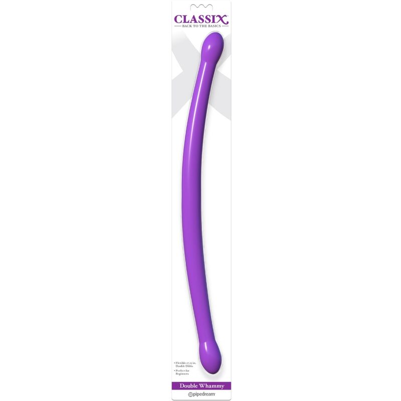 CLASSIX - GODE DOUBLE SOUPLE 43,7 CM VIOLET