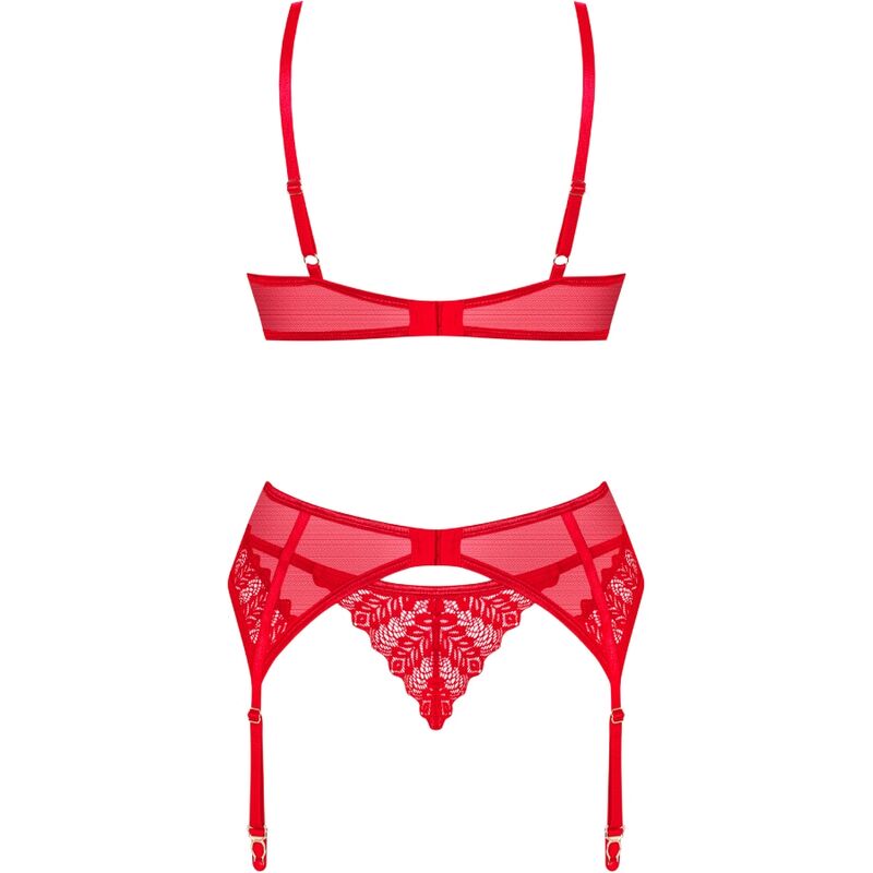 OBSESSIVE - INGRIDIA SET DUE PEZZI SENZA CAVALLETTO ROSSO XL/XXL