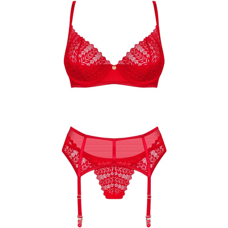 OBSESSIVE - ENSEMBLE 3 PIÈCES INGRIDIA ROUGE XS/S