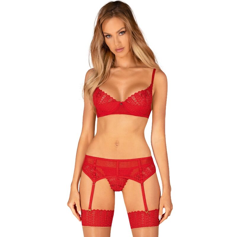 OBSESSIVE - ENSEMBLE 3 PIÈCES INGRIDIA ROUGE XS/S