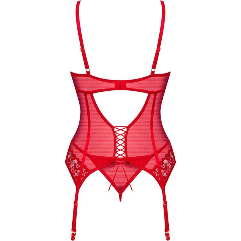 OBSESSIVE - CORSET ET STRING INGRIDIA ROUGE XS/S