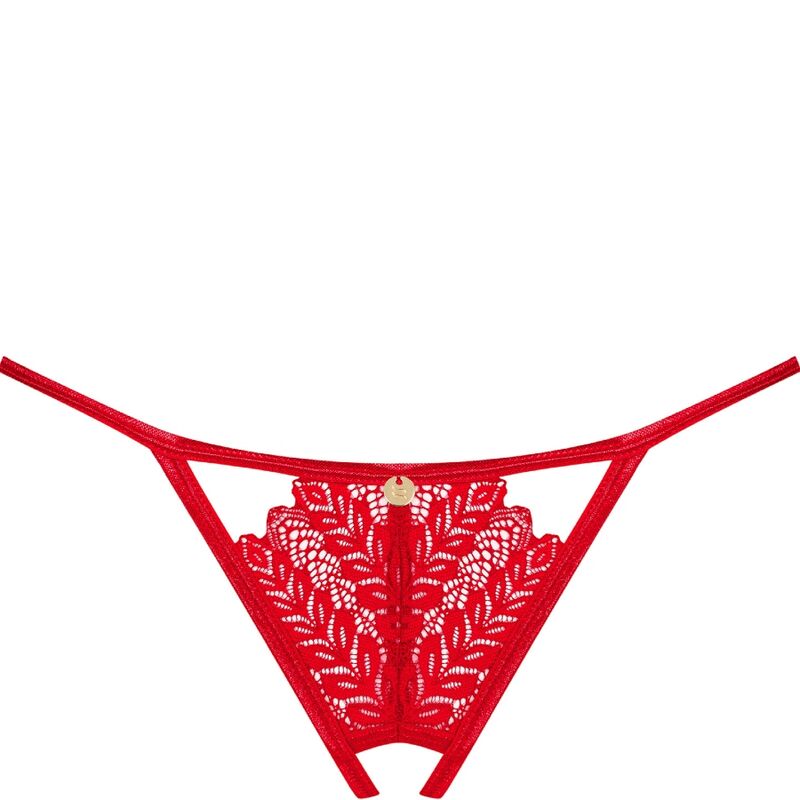 OBSESSIVE - INGRIDIA CROTCHLESS THONG RED M/L