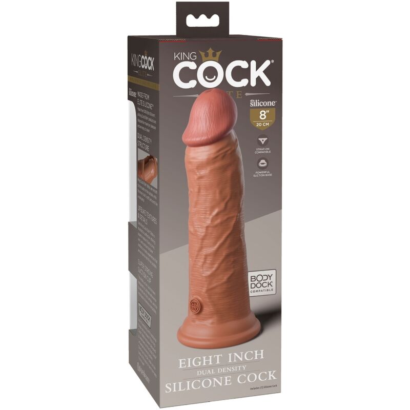 KING COCK - GODE RÉALISTE EN SILICONE ELITE 20,3 CM CARAMEL