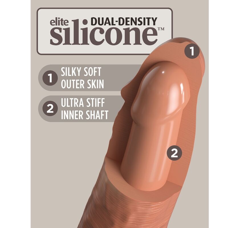 KING COCK - GODE RÉALISTE EN SILICONE ELITE 20,3 CM CARAMEL