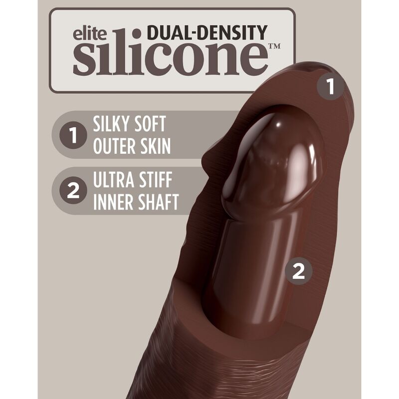KING COCK - GODE RÉALISTE EN SILICONE ELITE 28 CM MARRON