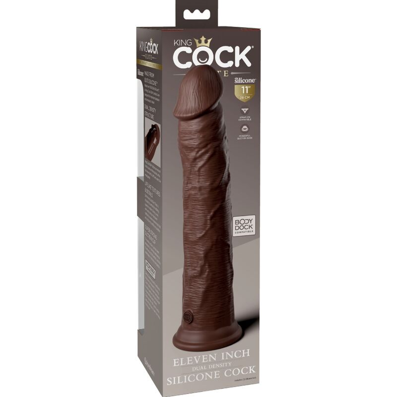 KING COCK - GODE RÉALISTE EN SILICONE ELITE 28 CM MARRON