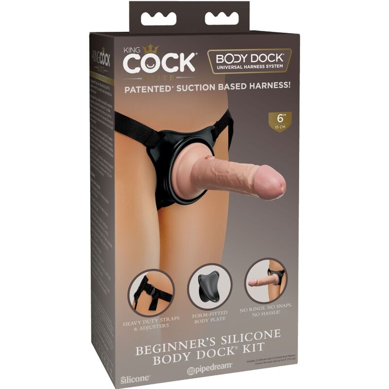 KING COCK - ELITE ADJUSTABLE HARNESS WITH 15.2 CM DILDO FOR BEGINNERS