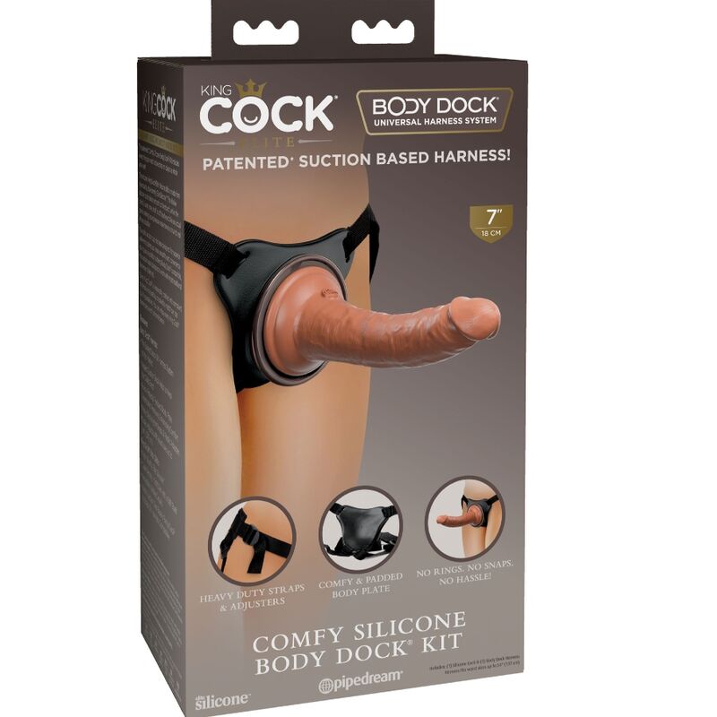 KING COCK - ELITE COMFORTABLE ADJUSTABLE HARNESS WITH 17.8 CM DILDO