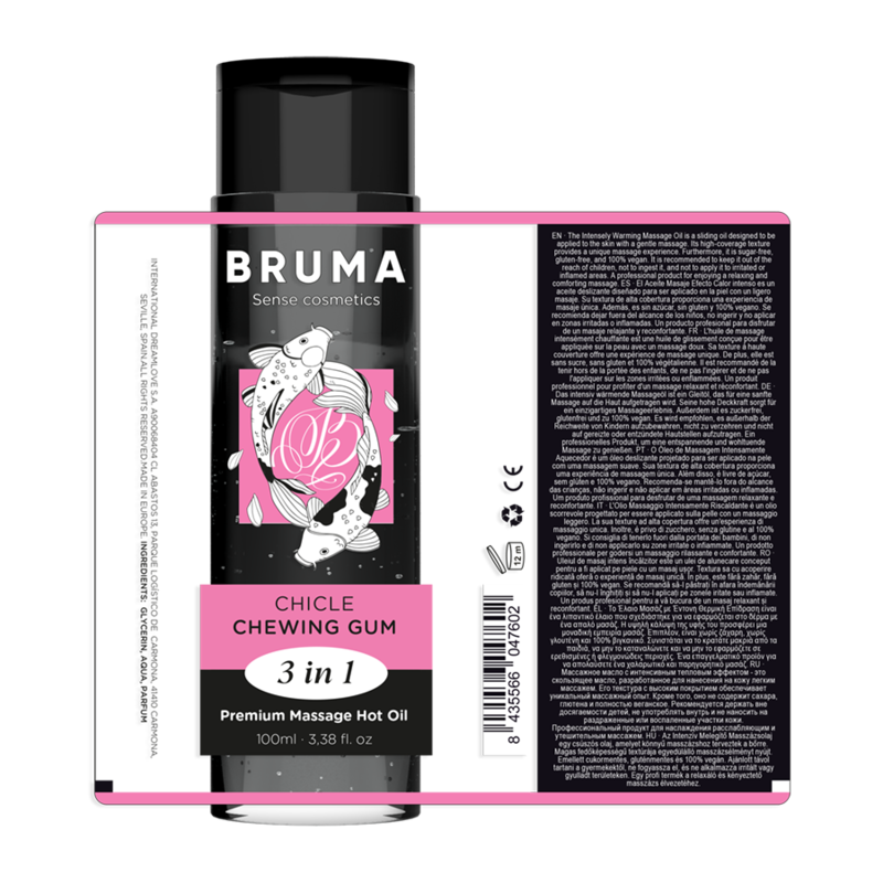 BRUMA - PREMIUM MASSAGE OIL HEAT EFFECT RUBBER FLAVOUR 3 IN 1 - 100 ML